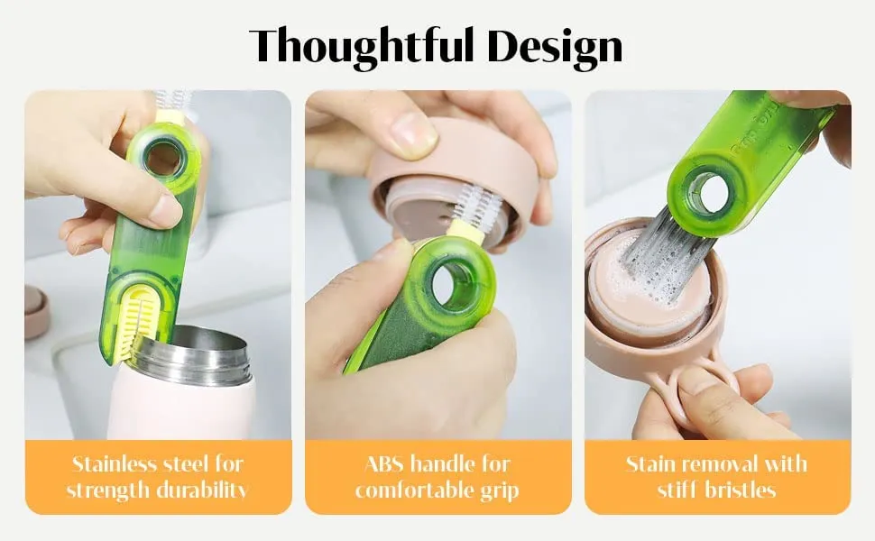 3 in 1 Cup Lid Gap Cleaning Brush Set, Multifunctional Insulation Bottle Cleaning Tools