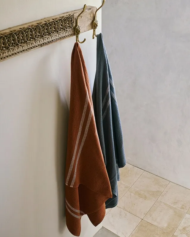 Block Rib Hand Towel // Russet