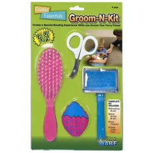 GROOM-N-KIT FOR SMALL ANIMALS (4 PIECE, ASSORTED)