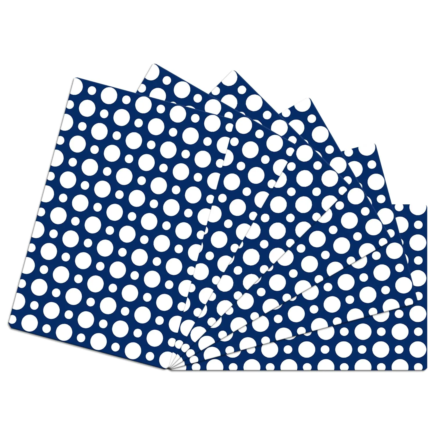Heart Home Fridge Mats | PVC Blue & White Dot Print | Fridge Mat for Refrigerator | Fridge Placemats for Kitchen | Set of 6 | Multicolor