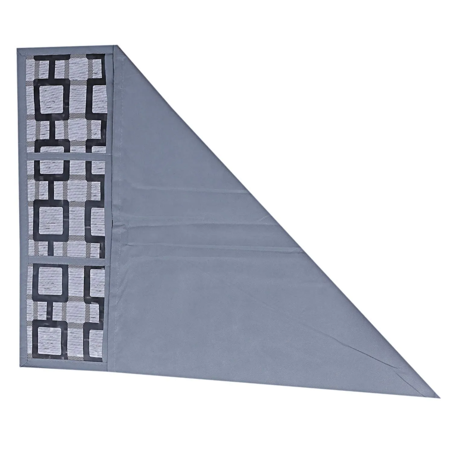 Kuber Industries Checked Design Combo PVC 3 Pieces Fridge Mats, 2 Piece Handle Cover and 1 Piece Fridge Top Cover(Grey)