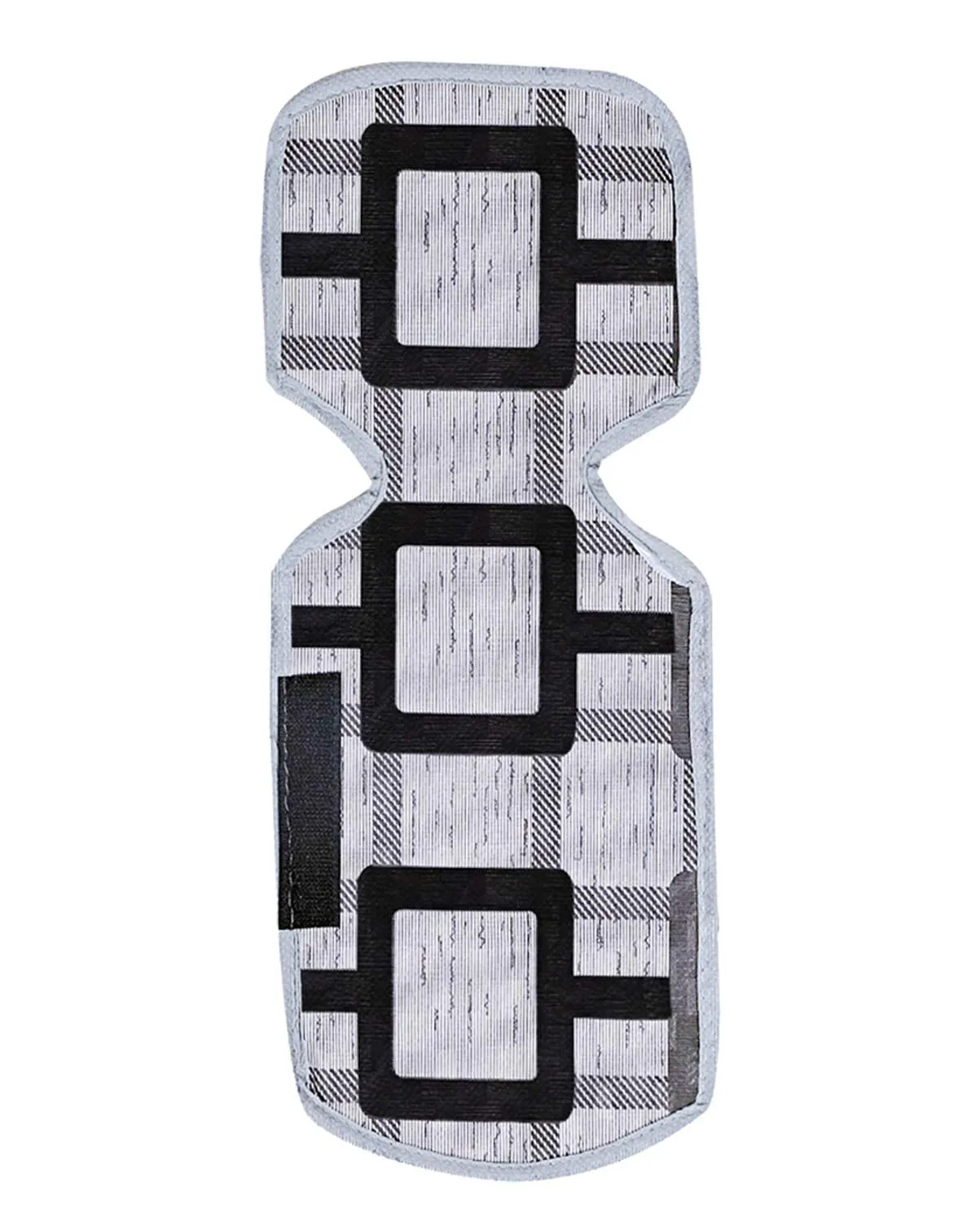 Kuber Industries Checked Design Combo PVC 3 Pieces Fridge Mats, 2 Piece Handle Cover and 1 Piece Fridge Top Cover(Grey)